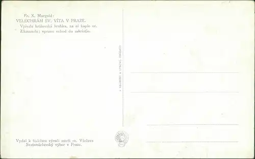 Prag Praha VELECHRÁM SV. VITA Vpředu královská hrobka /St. Veitsdom 1928