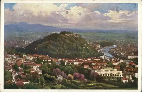 Ansichtskarte Graz Totalansicht 1928