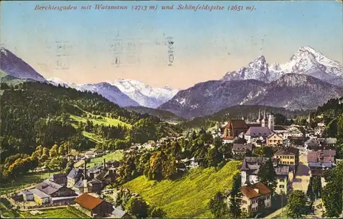 Ansichtskarte Berchtesgaden Stadtpartie 1928