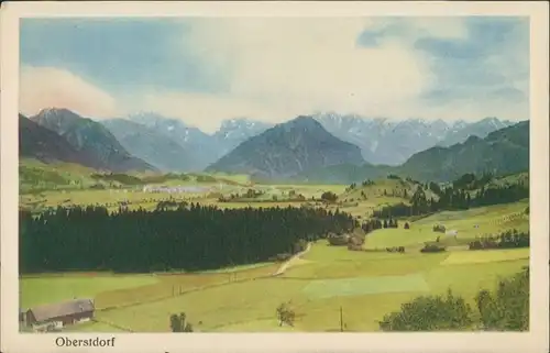 Oberstdorf (Allgäu) Vogelschau Perspektive  Allgäu mit Berg-Panorama 1930