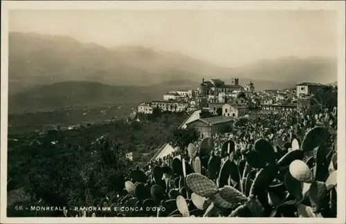 Monreale Fauna Pflanzen Kaktus Panorama Blick Conca D`Oro, Monreale 1930