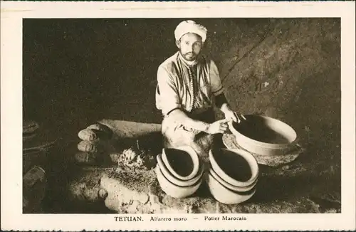 Tétouan Tetuán تطوان Tiṭwān Alfarero moro Potier Marocain/Mann  Töpfern,  1930