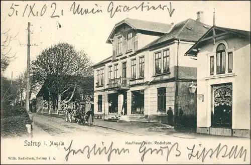 Ansichtskarte Satrup Angeln Kaufhaus Schleswig-Flensburg 1902