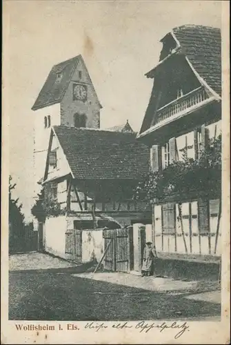 CPA Wolfisheim Elsaß Straßenpartie Hœnheim 1916