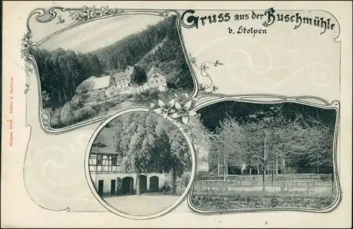 Ansichtskarte Rennersdorf-Neudörfel-Stolpen 3 Bild: Buschmühle 1906