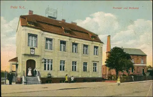 Ansichtskarte Peitz Picnjo Postamt und Molkerei 1922