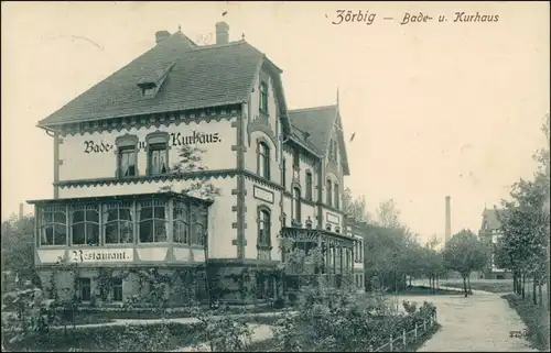 Ansichtskarte Zörbig Restaurant Bade und Kurhaus Anhalt-Bitterfeld 1909