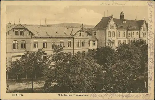 Ansichtskarte Plauen (Vogtland) Städtisches Krankenhaus 1921