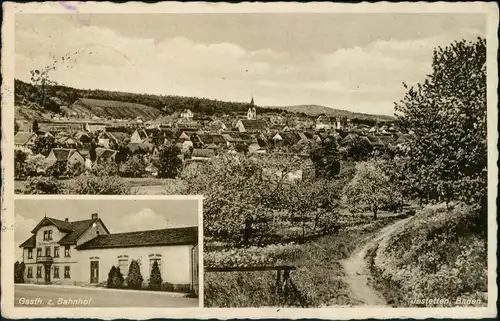 Ansichtskarte Jestetten 2 Bild Gasthof z. Bahnhof, Totale 1938