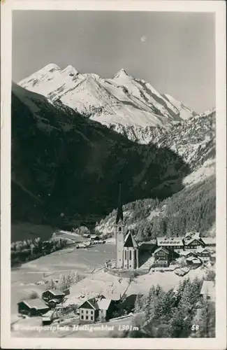 Heiligenblut am Großglockner Panorama-Ansicht, verschneite Alpen Berge 1953