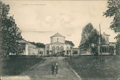 Bad Oeynhausen Partie am grossen Thermalbadhaus, Kurhaus, Kurpark 1910