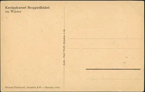 Berggießhübel-Bad Gottleuba-Berggießhübel Straßen Anlage, Fluss   Winter 1925