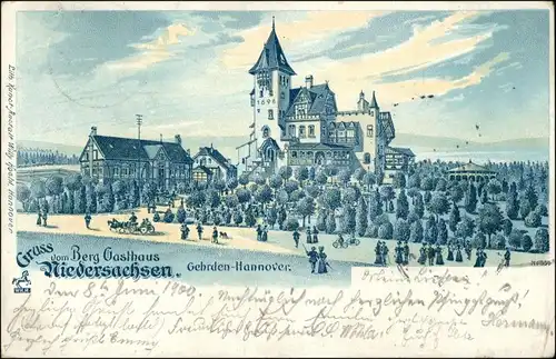 Ansichtskarte Gehrden Berggasthaus "Niedersachsen" Hannover 1900