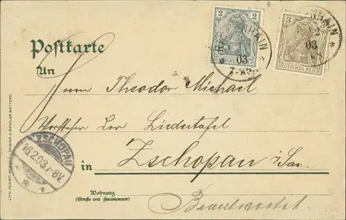 Ringenhain-Steinigtwolmsdorf  Jugendstil: Gasthof Fabrik LK Bautzen 1906