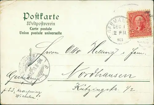 Schiffe/Schifffahrt - Dampfer Bord  Doppelschrauben Postdampfers Pretoria 1903