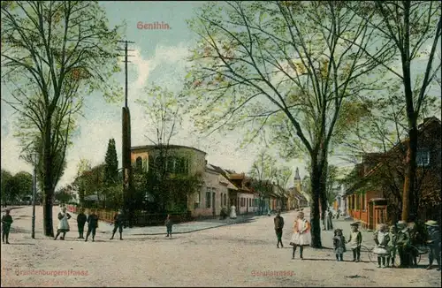 Ansichtskarte Genthin Brandenburgerstraße Schulstraße 1918