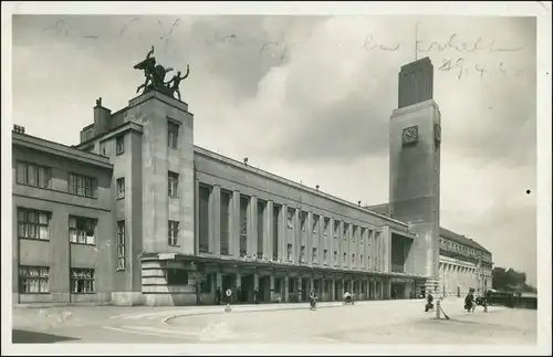 Postcard Königgrätz Hradec Králové Hauptbahnhof 1938