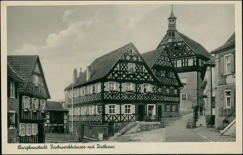 Ansichtskarte Burgkunstadt (Ofr.) Straße, Fachwerkhäuser 1935