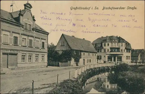 Ansichtskarte Großröhrsdorf Bischofswerdaer Straße 1916