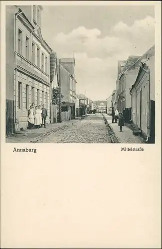 Ansichtskarte Annaburg Mittelstraße Lk Wittenberg 1928