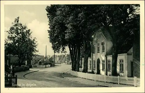 Ansichtskarte Satrup Straßenpartie 1930