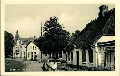 Ansichtskarte Satrup Straße, Gasthaus 1932