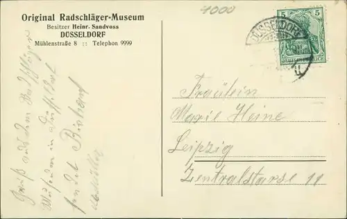 Ansichtskarte Düsseldorf Radschläger Museum - Belegschaft 1905