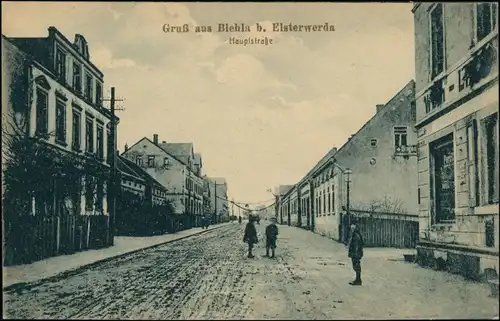 Ansichtskarte Biehla-Elsterwerda Wikow Hauptstraße 1922