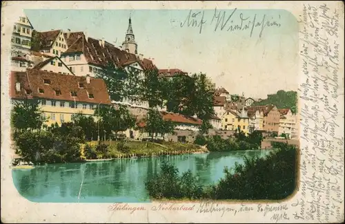 Ansichtskarte Tübingen Neckarbad 1914