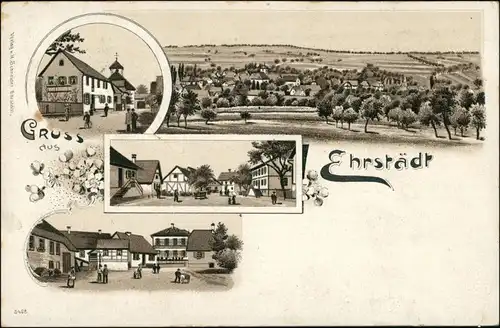 Litho AK Ehrstädt-Sinsheim Stadt, Straße, Platz Gruss aus 1907