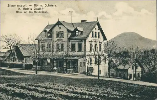 Stimmersdorf-Herrnskretschen Mezná Hřensko Hütels Gasthof b Tetschen Decin 1911