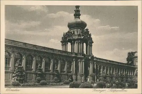 Ansichtskarte Innere Altstadt-Dresden Dresdner Zwinger Südpavillon 1919