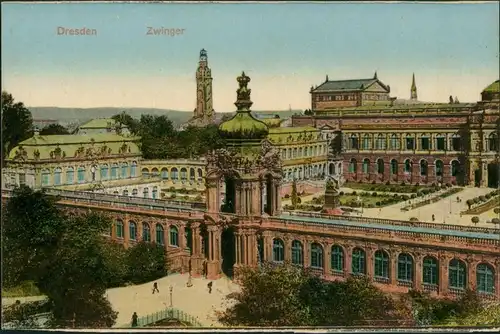 Altstadt-Dresden Dresdner Zwinger Gesamtansicht  Vogelschau Perspektive 1910