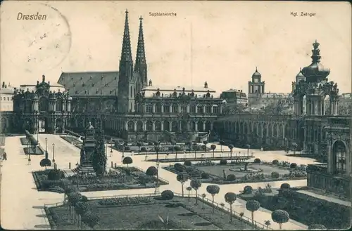 Innere Altstadt-Dresden Dresdner Zwinger Sophienkirche Panorama Ansicht 1911