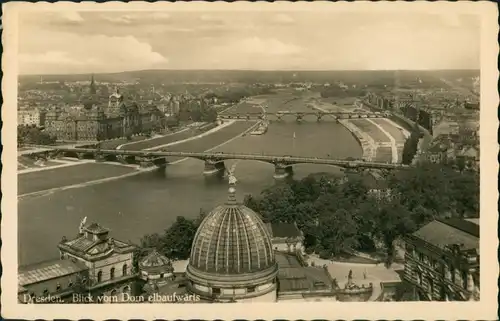 Ansichtskarte Dresden Panorama Blick Elbe, Brücken Ansichten, Fernblick 1940