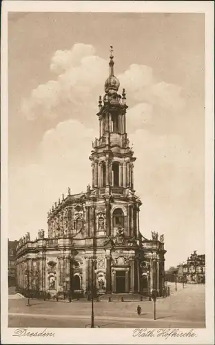 Innere Altstadt-Dresden Strassen Partie a.d. Hofkirche Kirche Church   1930