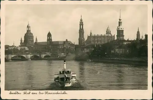 Dresden Dresdener Elbedampfer Dampfschiff Schiff a.d. Marienbrücke 1940