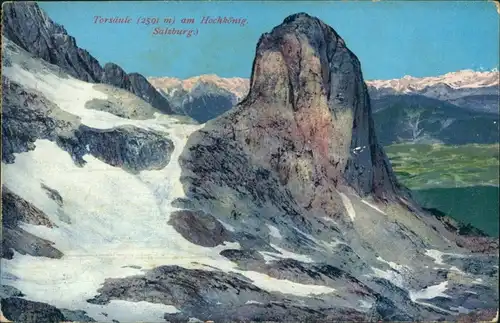 Bischofshofen Alpen Torsäule am  1920   Frankatur-Zudruck "Deutschösterreich"