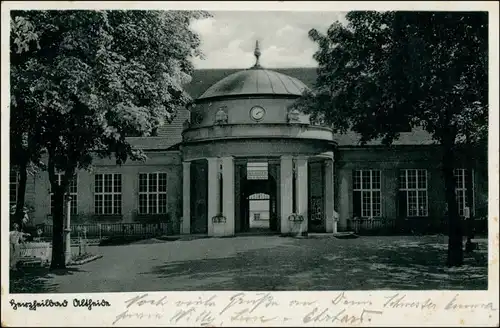 Postcard Bad Landeck Lądek-Zdrój Kurhaus Bahnpost Glatz Kreuzburg 1933