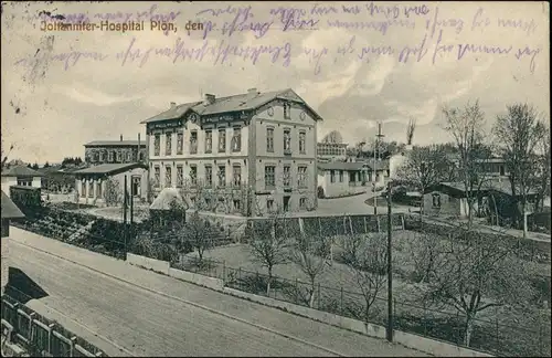Ansichtskarte Plön Straße am Johanniter Hospital 1912