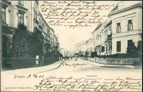 Ansichtskarte Bremen Straße, Fedelhören 1902