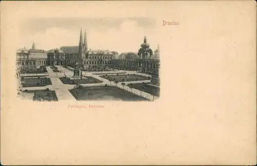 Ansichtskarte Innere Altstadt-Dresden Gesamtansicht Zwinger Inneres 1901