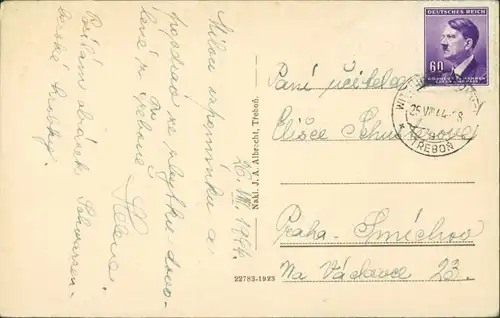 Postcard Třeboň Hrobka - Kirche 1944