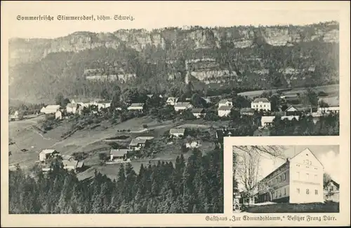 Stimmersdorf-Herrnskretschen Mezná Hřensko 2 Bild: Stadt, Gasthaus 1917