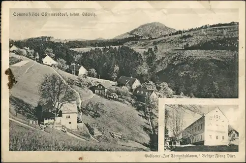Stimmersdorf-Herrnskretschen Mezná Hřensko Straße, Gasthaus - 2Bild 1923