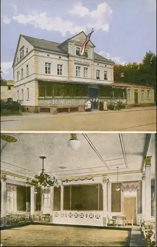 Ansichtskarte Hainsberg-Freital Restaurant Eiskeller 2 Bild Saal 1916