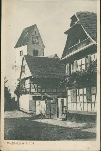 CPA Wolfisheim Elsaß Straße - altes Haus 1916