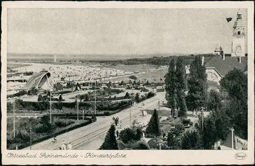 Postcard Swinemünde Świnoujście Musikmuschel - Promenade 1934