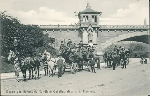 Ansichtskarte Hamburg Hammonial Rundfahrt - Kutsche Sägerplatz 10 1911