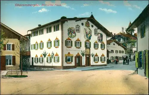Ansichtskarte Oberammergau bemaltes Haus 1913